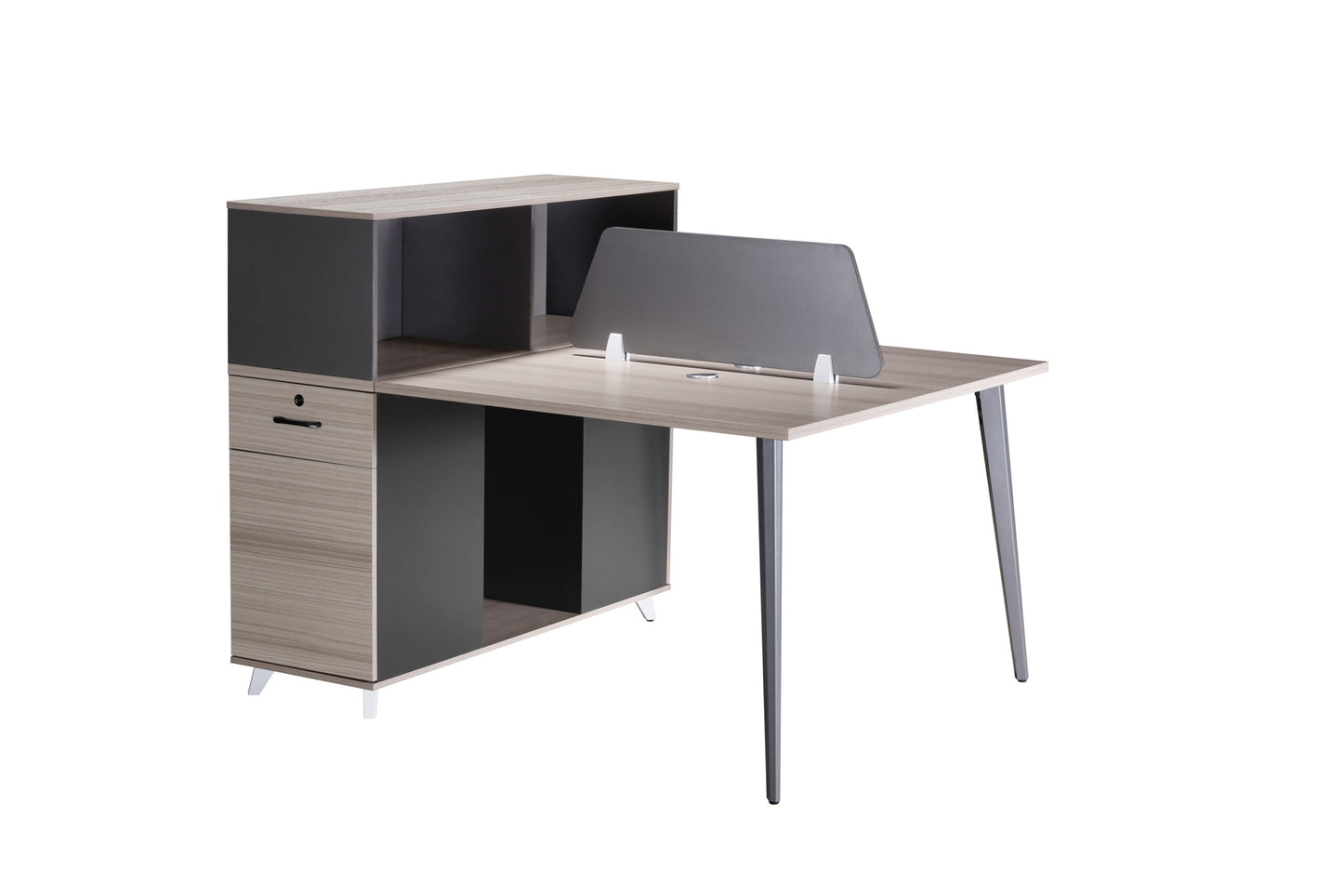 M327 Two Seater Desk with metal legs