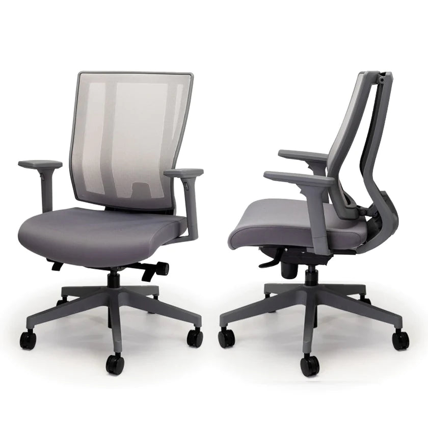 NetOne Mid Back Ergonomic Office Chair - Grey Frame