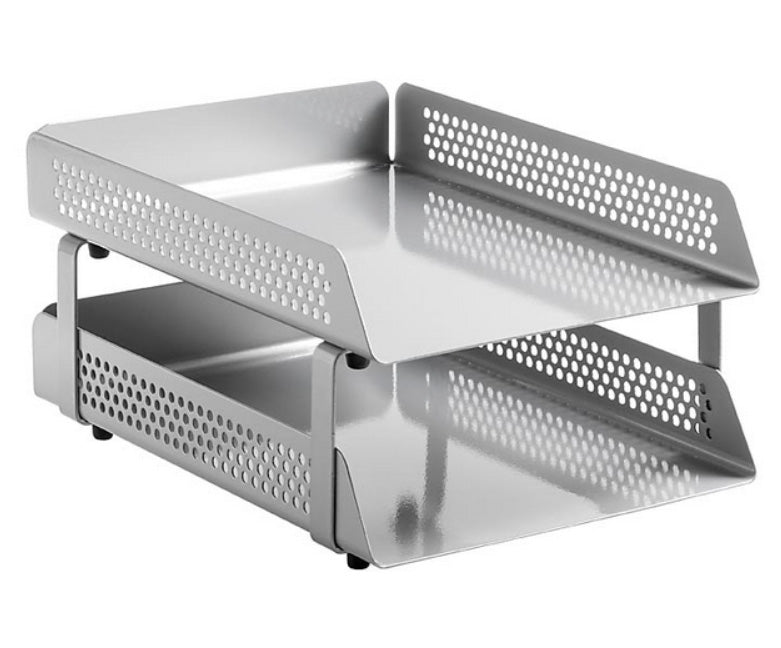 Office Intray Perforated Steel 2 Tier Letter Tray – Trendy Offices